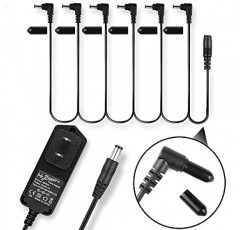 Mr.Power Guitar Effects 전원 공급 장치 어댑터 9V DC 1A(1000mA) 데이지 체인 코드 포함 케이블 프리 절연 캡(6방향 케이블 포함)