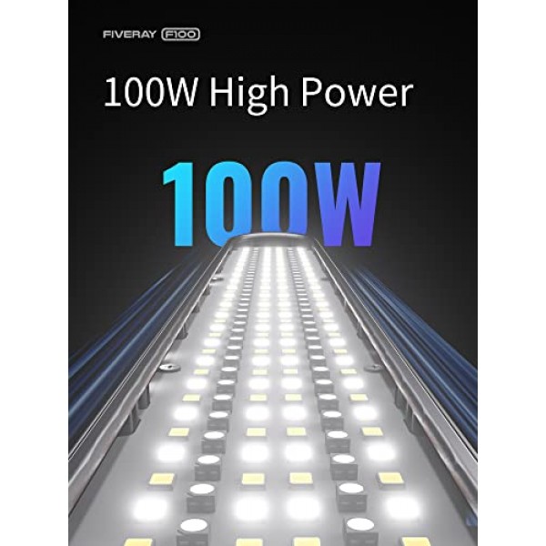 ZHIYUN FIVERAY F100 [공식] 비디오 조명 100W RGB LED, 20,000+ Lux 및 2700-6200K의 휴대용 비디오 조명 스틱, YouTube TikTok용 비디오/사진/카메라/스트리밍 조명, 324개 LED(검은색)