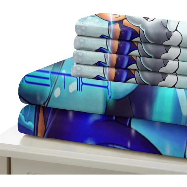 소닉 3D 어린이 및 성인용 인쇄 이불 커버 세트 베개 커버 이불 침구 세트 3피스 세트 이불 커버 싱글(135x200cm) 싱글(135x200cm) Sonic-24