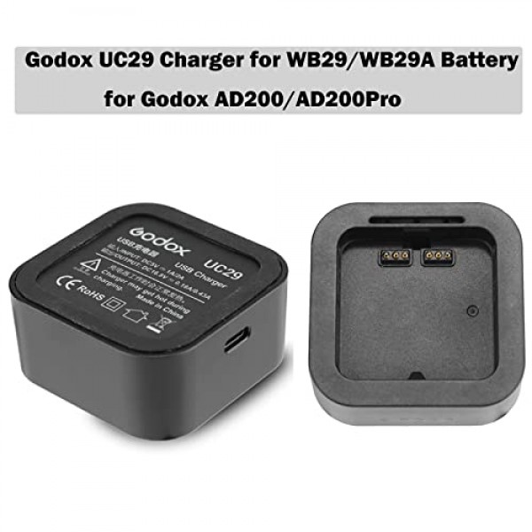 Godox WB29 WB29A Godox AD200용 UC29 충전기 배터리 AD200Pro AD300 Pro 플래시 스피드라이트 스피드라이트 배터리 전원 팩(WB29 및 WB29A는 무작위로 제공됨)