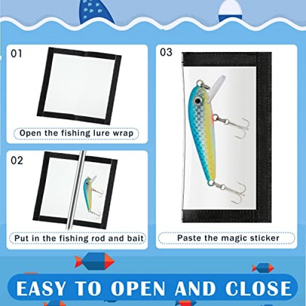 Geosar 20 Pcs 낚시 루어 랩 커버 투명 PVC 루어 커버 낚시 후크 커버 쉽게 루어 후크 커버를 볼 수 있음 어린이 어부 낚시를 안전하게 유지하는 내구성 있는 루어 가드, 7.9'