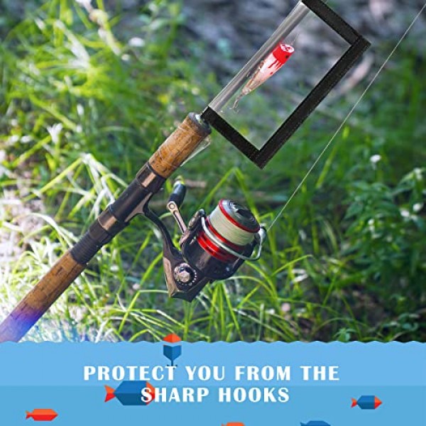 Geosar 20 Pcs 낚시 루어 랩 커버 투명 PVC 루어 커버 낚시 후크 커버 쉽게 루어 후크 커버를 볼 수 있음 어린이 어부 낚시를 안전하게 유지하는 내구성 있는 루어 가드, 7.9'