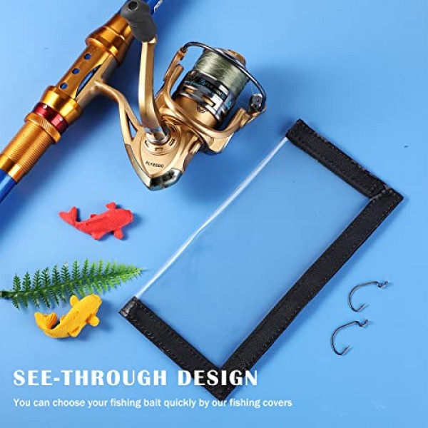 Geosar 20 Pcs 낚시 루어 랩 커버 투명 PVC 루어 커버 낚시 후크 커버 쉽게 루어 후크 커버를 볼 수 있음 어린이 어부 낚시를 안전하게 유지하는 내구성 있는 루어 가드, 7.9'