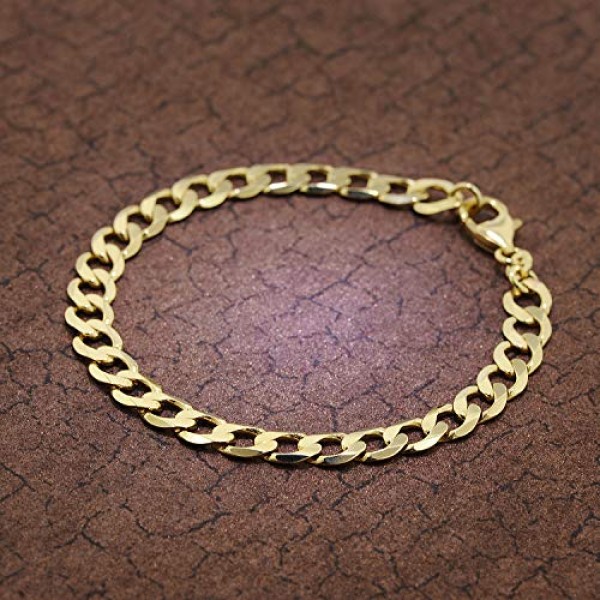 trendor 팔찌 333 골드 커브 체인 폭 7 mm 여성용 및 남성용 팔찌, 세련된 선물 아이디어, 리얼 골드 팔찌, 골드 팔찌, 35661, 333 골드