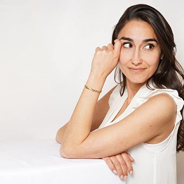 trendor 팔찌 333 골드 커브 체인 폭 7 mm 여성용 및 남성용 팔찌, 세련된 선물 아이디어, 리얼 골드 팔찌, 골드 팔찌, 35661, 333 골드