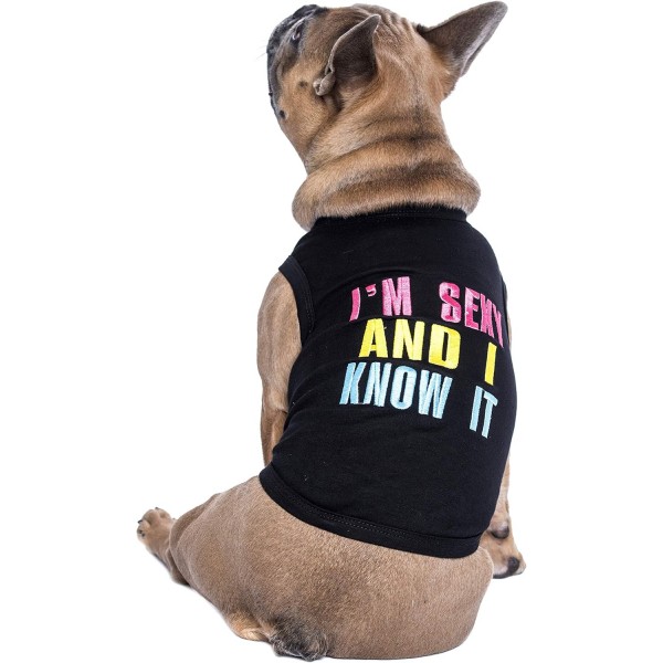 Parisian Pet Sexy and I Know it Dog 티셔츠 XXS Schwarz 2XS