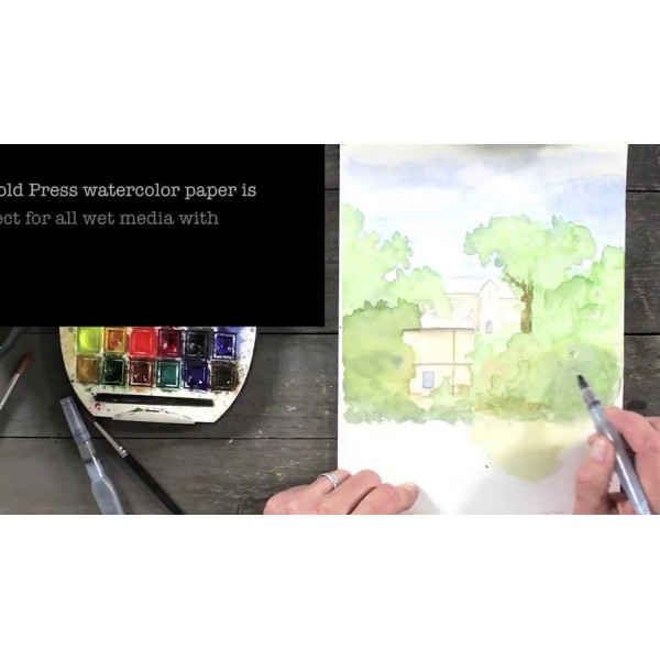 Canson 아티스트 시리즈 Montval 수채화 용지, 와이어바운드 패드, 9x12인치, 12매(140lb/300g) - 성인 및 학생을 위한 아티스트 용지 - 수채화, 혼합 매체, 마커 및 아트 저널링