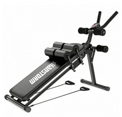 HANSTORM 조절식 접이식 싯업 벤치 운동, 남성 및 여성용 복부 운동 장비 벤치, 근력 운동 피트니스용 경사 벤치, 블랙