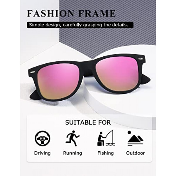 kimorn AE0300 편광 선글라스, 클래식 유니섹스 혼 프레임 80년대 복고풍 안경