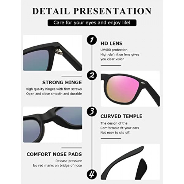 kimorn AE0300 편광 선글라스, 클래식 유니섹스 혼 프레임 80년대 복고풍 안경