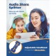iClever Kids Headphones with Mic [2 팩]- 94dB 안전 볼륨 제한 - 공유 스플리터가 있는 어린이용 유선 헤드폰, 학교/태블릿/여행용 엉킴 방지 접이식 스테레오 헤드폰(블루&그린)