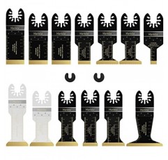 13Pcs 티타늄 진동 멀티 도구 블레이드 목재 플라스틱 금속 용 진동 톱 블레이드, Dewalt Milwaukee Makita 용 범용 퀵 릴리스 전력 진동 도구 블레이드 키트