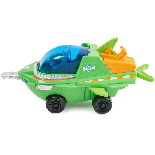 PAW PATROL Aqua Pups Rocky 컨버터블 Sawfish 차량, Collectible 액션 피규어 Kids Toy