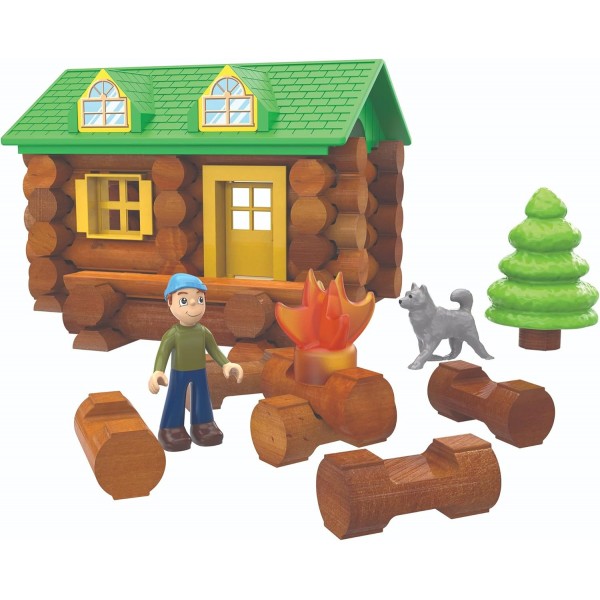 Lincoln Logs On The Trail 빌딩 세트 어린이를 위한 교육 장난감, 59피스 STEM 학습 키트, 어린이를 위한 공학, 8세 이상 어린이를 위한 건설 장난감 기본 재미 00821