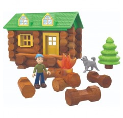 Lincoln Logs On The Trail 빌딩 세트 어린이를 위한 교육 장난감, 59피스 STEM 학습 키트, 어린이를 위한 공학, 8세 이상 어린이를 위한 건설 장난감 기본 재미 00821