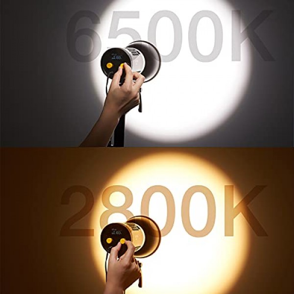 Godox ML60Bi 이중 색상 LED 비디오 조명, 60W 휴대용 LED 스튜디오 조명 2800K-6500K 휴대용 LED 사진 조명, 21 FX CRI 96+ 무음 모드 전문 비디오 조명