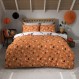Sleepdown Halloween Pumpkins 멀티 가역 침구 베갯잇이 있는 소프트 이지 케어 이불 커버 세트 - 더블(200 x 200 cm), 폴리, 그레이/오렌지 더블 그레이/오렌지