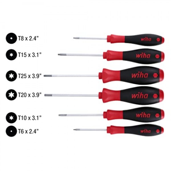 Wiha 36201 Torx 드라이버 세트, Ergo 쿠션 그립, 6피스