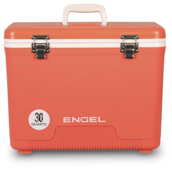 Engel UC30 30qt 누수 방지, 기밀성, 드라이박스 쿨러 및 남성용 및 여성용 하드 쉘 도시락통