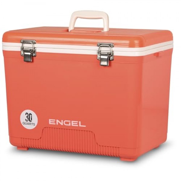 Engel UC30 30qt 누수 방지, 기밀성, 드라이박스 쿨러 및 남성용 및 여성용 하드 쉘 도시락통