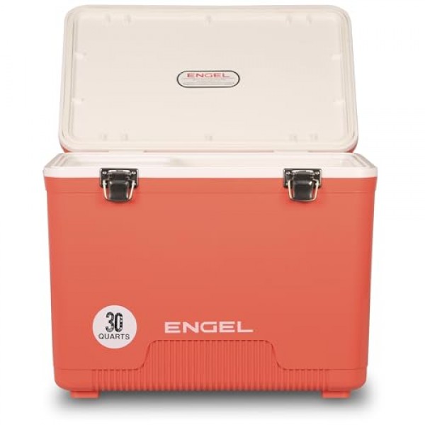 Engel UC30 30qt 누수 방지, 기밀성, 드라이박스 쿨러 및 남성용 및 여성용 하드 쉘 도시락통