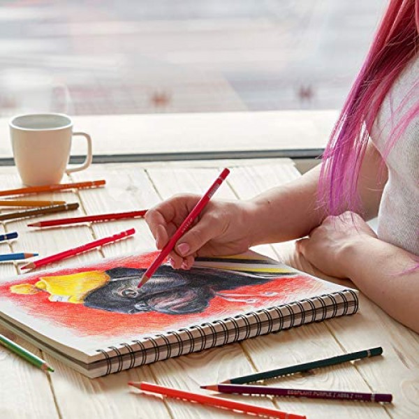 Arteza 9X12 스케치북, 100매(68lb/100gsm), 나선형 바운드 아티스트 스케치 패드, 내구성이 뛰어난 중성 도화지, 성인과 청소년에 적합, 밝은 흰색