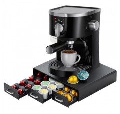 K 컵 홀더 서랍 30 포드 용량, 네스프레소 포드 홀더용 서랍 3개 디자인, Keurig 포드 주최자 및 네스프레소/K-Cup/Vertuo 포드 홀더와 호환되는 커피 포드 홀더, 블랙