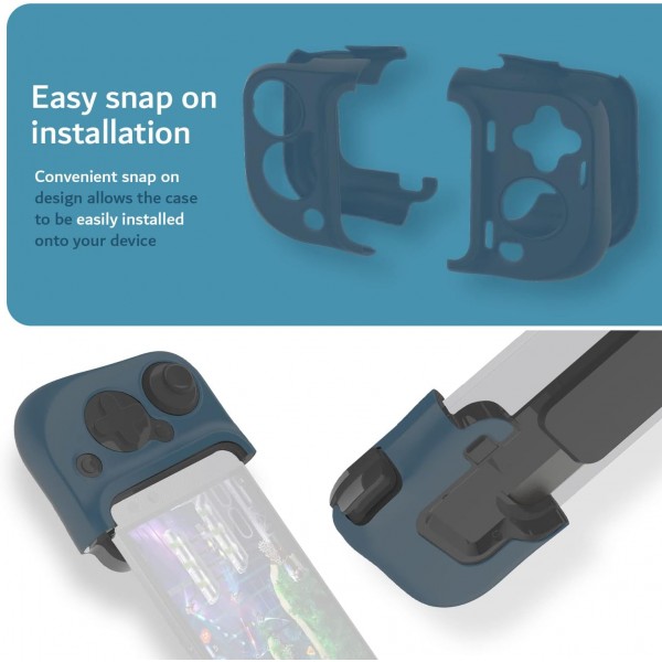 Razer Kishi V1 게임 컨트롤러와 호환되는 TUDIA 이지 스냅 온 하드 케이스, 슬림핏 보호 케이스, 스크래치 방지, 추가 그립, 파란색