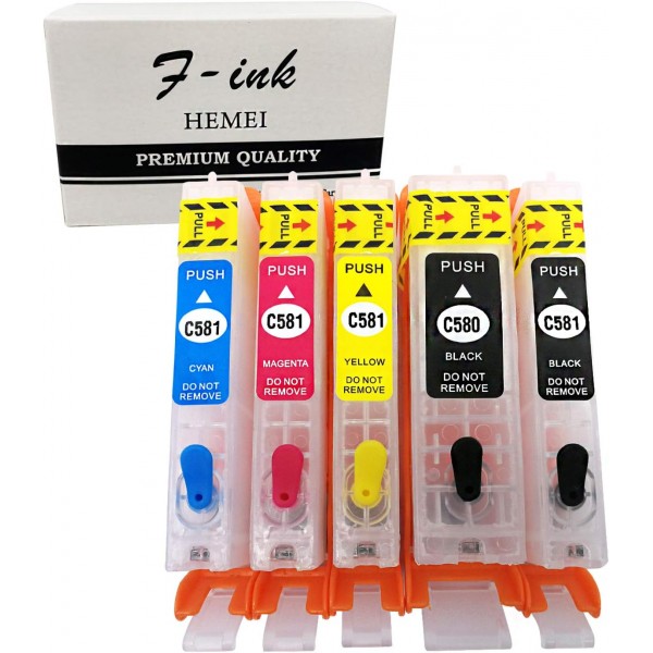 PGI-580XXL CLI-581XXL용 F-잉크 빈 리필 잉크 카트리지 교체, Pixma TR7550 TR8550 TS6150 TS6151 TS6250 TS9550 TS9551C TS705 TS6350 프린터 사용