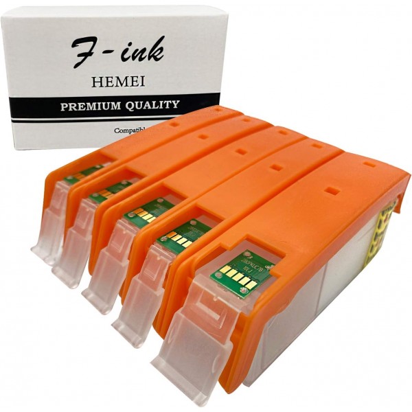 PGI-580XXL CLI-581XXL용 F-잉크 빈 리필 잉크 카트리지 교체, Pixma TR7550 TR8550 TS6150 TS6151 TS6250 TS9550 TS9551C TS705 TS6350 프린터 사용