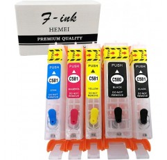 PGI-580XXL CLI-581XXL용 F-잉크 빈 리필 잉크 카트리지 교체, Pixma TR7550 TR8550 TS6150 TS6151 TS6250 TS9550 TS9551C TS705 TS6350 프린터 사용