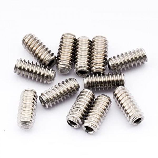 Musiclily Pro UNC #4-40x1/4인치 미국 일렉트릭 기타 베이스 브리지용 스테인레스 스틸 안장 높이 나사, 오리지널 컬러(12개 세트)