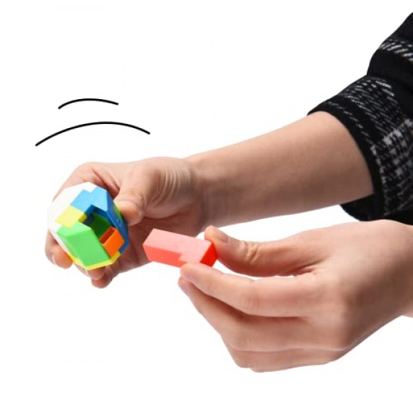 어린이, 청소년 및 성인을 위한 Neliblu 10pcs 3D 두뇌 티저 퍼즐 - 마인드 티저 장난감 - 손 퍼즐 게임 - IQ 및 논리 테스트를 위한 인터록 분류 장난감 잠금 해제 - 대량 플