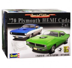 Plymouth Hemi Cuda Barracuda Coupe Grüm 3세대 1970-1974 키트 1/24 1/25 Revell 모델 자동차 개별 번호판 포함 번호판 포함