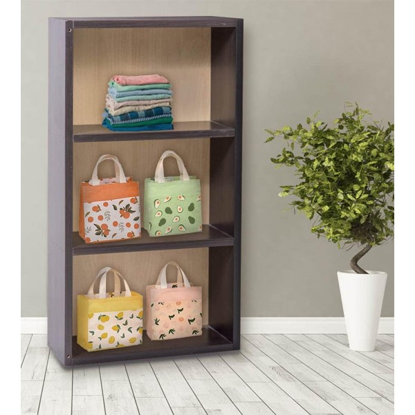 핸들이있는 ASFINS 작은 헝겊 가방, 2Pcs 접이식 쇼핑백 재활용 가방 코튼 토트 토트 백 여성용 Kids Girls 22cm x 22cm (Pink Peaches)