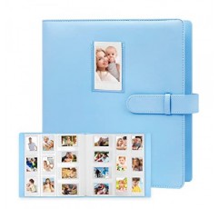Fujifilm Instax Mini 카메라용 640 포켓 사진 앨범, 폴라로이드용 사진 앨범, 가죽 커버, Instax Mini 12 11 9 40 90 8 7 Evo LiPlay 즉석 카메라, 2x3 사진 앨범(파란색)