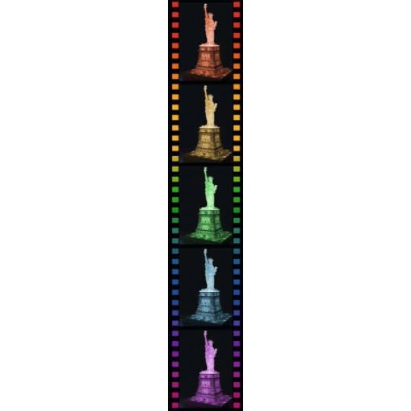 Ravensburger 자유의 여신상 나이트 에디션 108피스 어린이와 성인을 위한 3D 직소 퍼즐 - 손쉬운 클릭 기술로 조각들이 서로 완벽하게 들어맞는다는 의미, 갈색, 여러 가지
