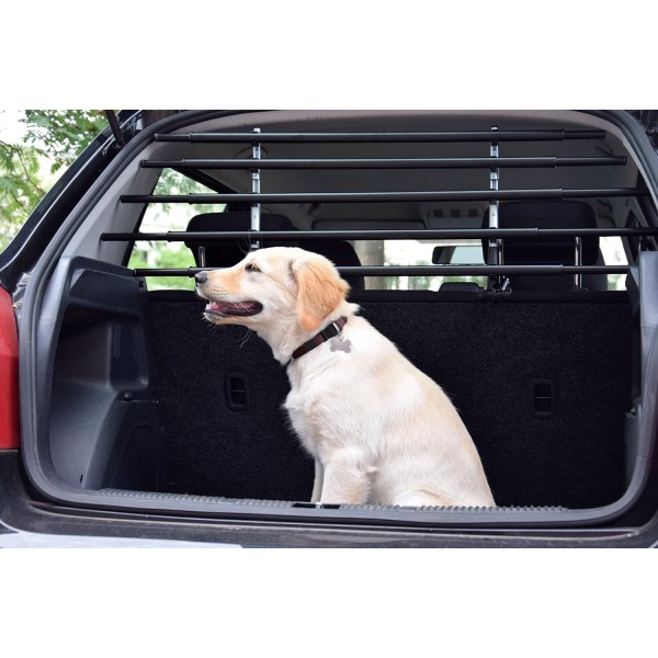 dobar 62200 Walky Barrier - 트렁크용 접이식 파티션 그릴, 모든 차량에 적용 가능한 도그 가드, 28-36 x 82-141 cm, 블랙,