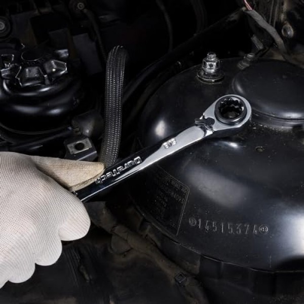 DURATCH 4-in-1 양면 래칫팅 박스 렌치 세트, SAE, 2피스, 5/16, 3/8, 7/16, 1/2 & 9/16, 5/8, 11/16, 3/4- 인치, CR-V 강철, 거울 광택, 롤링 파우치 포함