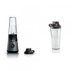 Bosch Hausgeräte VitaPower 시리즈 2 미니 블렌더 MMB2111S, 미니 고속 믹서 및 Bosch ToGo 병 MMZBT01B, 스무디 ToGo 병 0