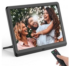 FamBrow 디지털 액자, 10인치, 1920 x 1080P HD IPS 화면을 갖춘 전자 액자, 원격 제어, 간편한 설정, 비디오/음악/사진/달력/시계, SD/USB 지원