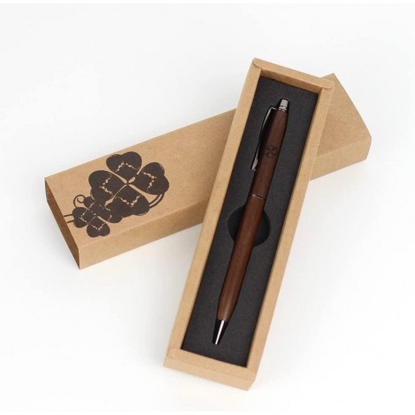 Jiaer sentai 지속 가능한 행운의 조각 나무 볼펜 동급생을위한 선물 동료 친구 네잎 클로버 럭키