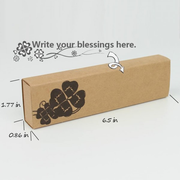 Jiaer sentai 지속 가능한 행운의 조각 나무 볼펜 동급생을위한 선물 동료 친구 네잎 클로버 럭키