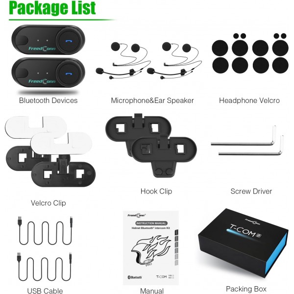 Motorrad 블루투스 헤드셋 FreedConn T-COM VB