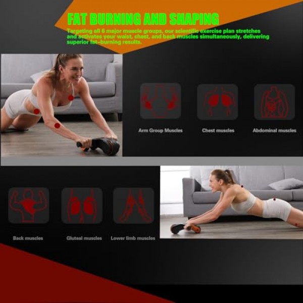 홈 체육관용 Ab 롤러 휠 - 코어 근력 훈련 및 복부, 디지털 디스플레이가 있는 Ab 운동 장비, 무릎 패드 액세서리가 있는 Ab 휠 - 이상적인 가정용 피트니스 장비