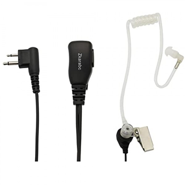 모토로라 CLS1410 CLS1110 BRP40 CP200 CP200D CP185 DTR650 RDU2020 RDU4100 RDU4160D RDU2080D RMU2040 RMU2080D(5팩)와 호환되는 마이크 2핀 어쿠스틱 튜브 헤드셋이 포함된 워키토키 이어폰