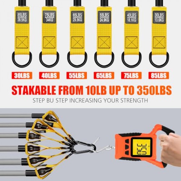 무거운 저항 밴드, 손잡이가 있는 350lbs 운동 밴드, 남성 운동용 운동 밴드, 도어 앵커 및 발목 스트랩이 포함된 웨이트 밴드 세트, 홈 체육관 피트니스 근력 훈련 장비