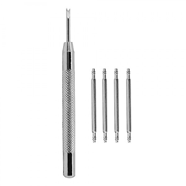 BISONSTRAP 시계 밴드 핀 8mm - 24mm, 4팩 스테인레스 스틸 스프링 바(시계 스트랩 포함) 설치 제거 도구 키트