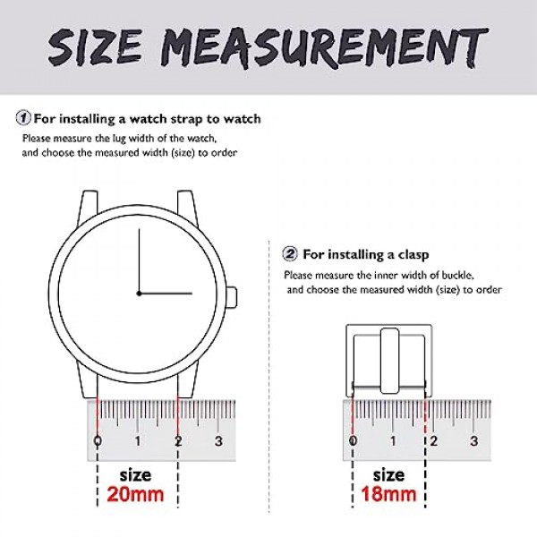 BISONSTRAP 시계 밴드 핀 8mm - 24mm, 4팩 스테인레스 스틸 스프링 바(시계 스트랩 포함) 설치 제거 도구 키트