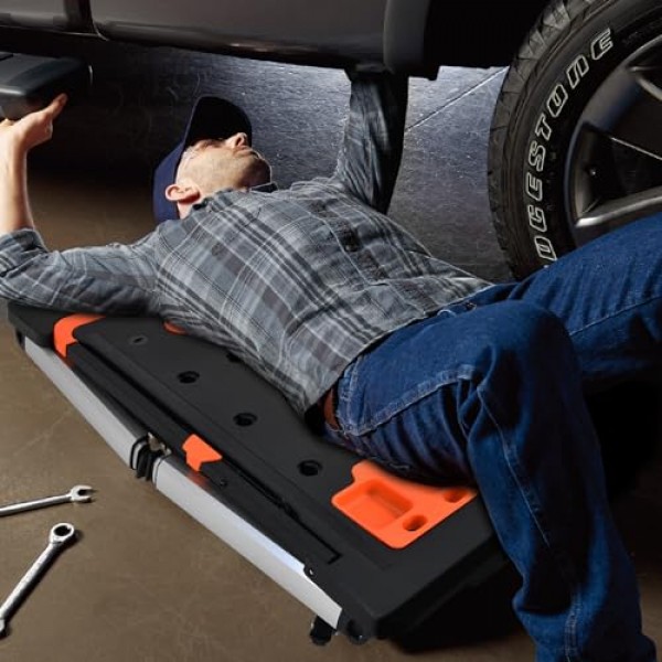 바퀴가 있는 7 in 1 접이식 작업대, 다목적 고강도 작업대, 이동식 강철 다리가 없는 조립 테이블-550lbs 표면 인쇄된 눈금 및 각도 사양(45IN)을 위한 부하 용량